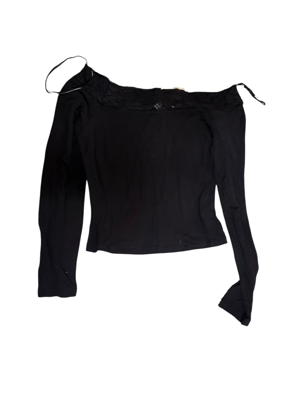 Forever 21 Black Long Sleeve Off-Shoulder Top NWT